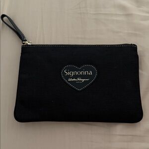New silted Salvatore Ferragamo Black Pochette Bag